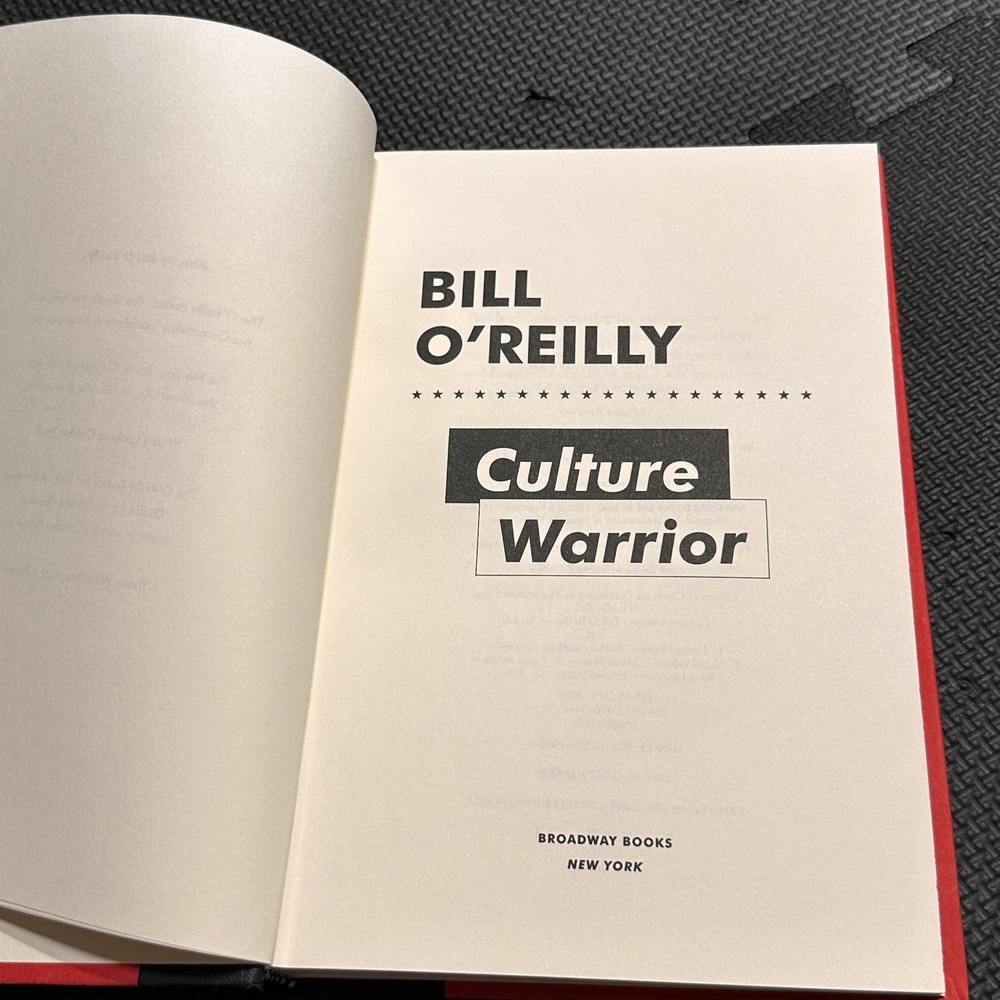 Bill O'Reilly Culture Warrior First Edition Hardcover 2006 Broadway Books